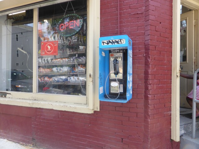 Yachris Market. Abandoned Payphone. Jamaica Plain, Boston, MA.