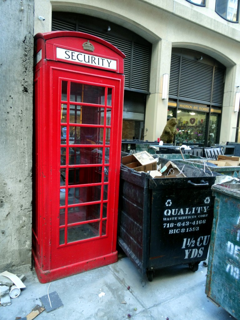 Midtown british Phone Box Left For Trash