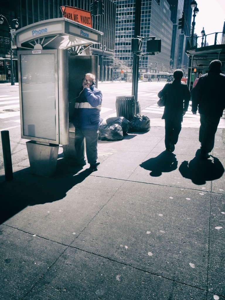 Payphone User. Third Avenue, NYC. March, 2016.