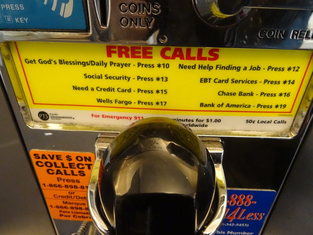 Get God's Blessings, etc. Free Calls from a PTS Payphone.
