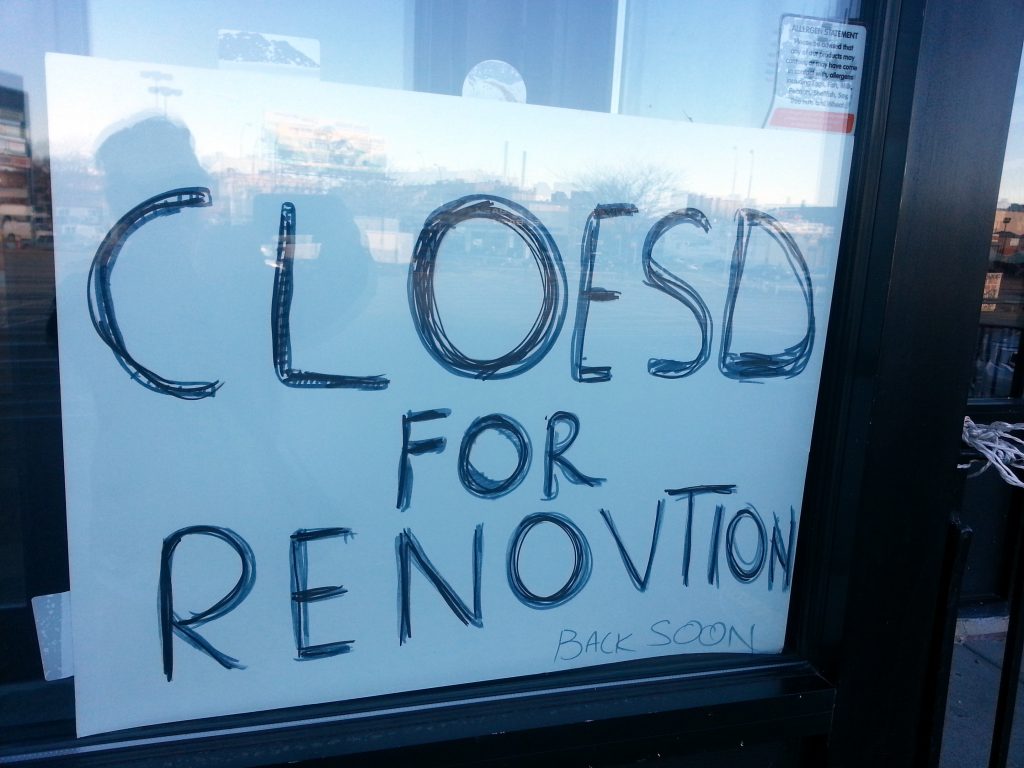 CLOESD FOR RENOVTION