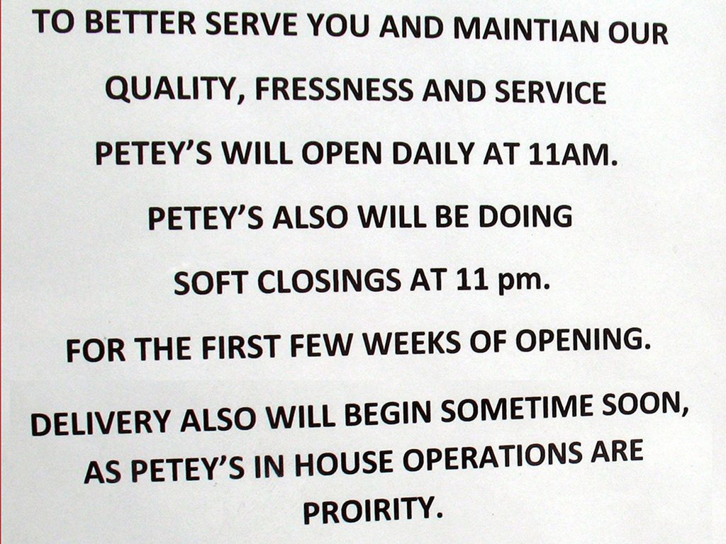 MAINTIAN FRESSNESS IS PETEY'S PROIRITY