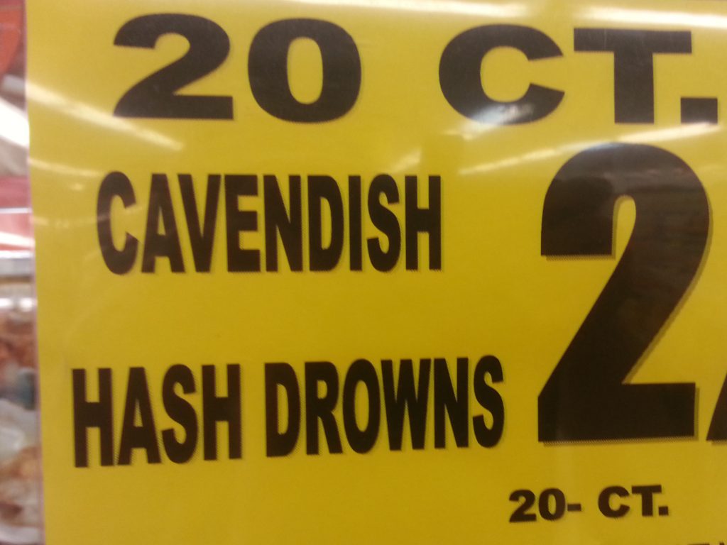 CAVENDISH HASH DROWNS