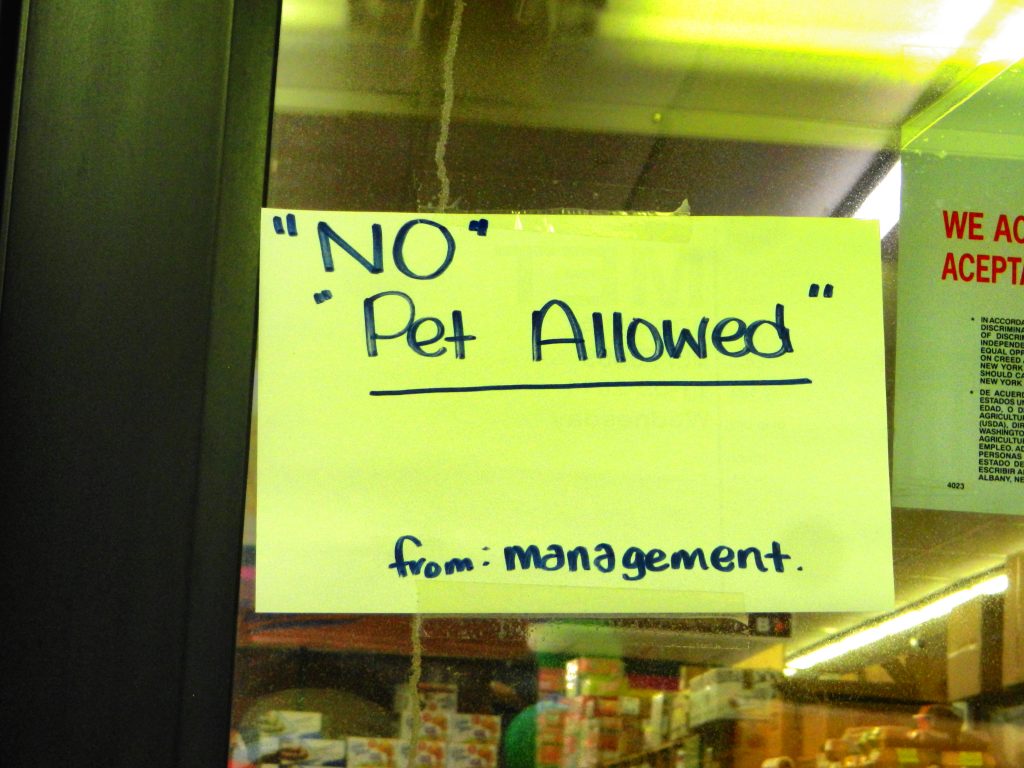 "NO" "PET ALLOWED"