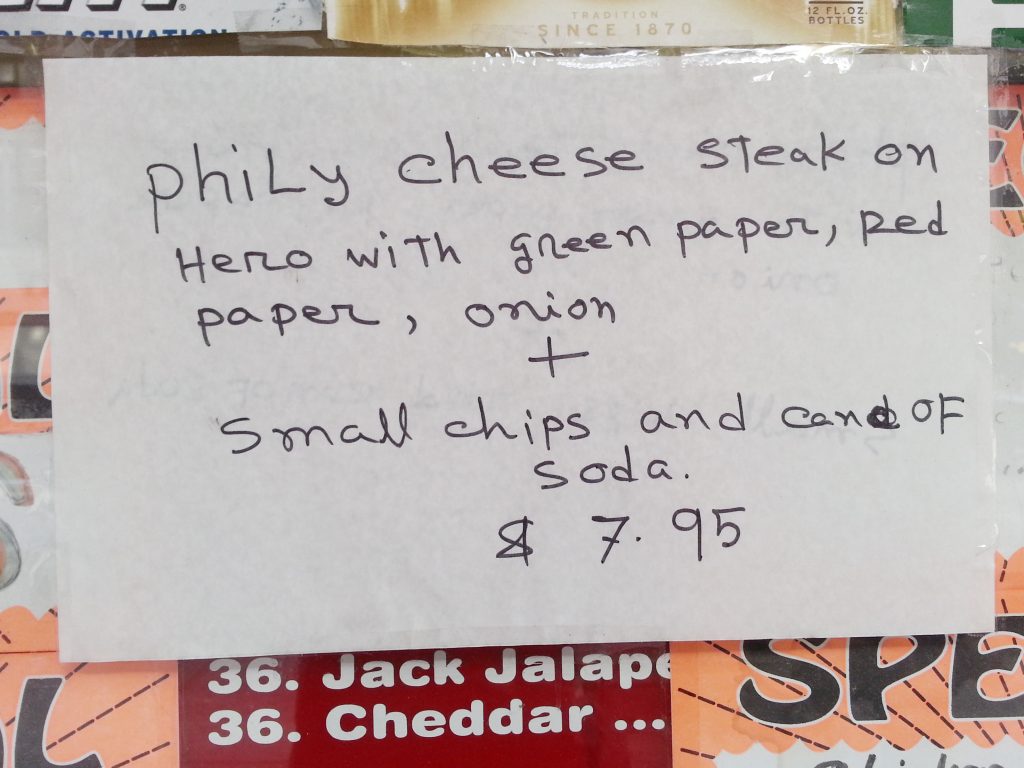 PHILY CHEESE STEAK WITH GREEN AND RED PAPER