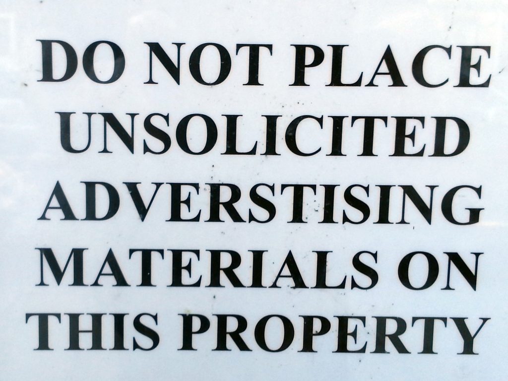 UNSOLICITED ADVERSTISING