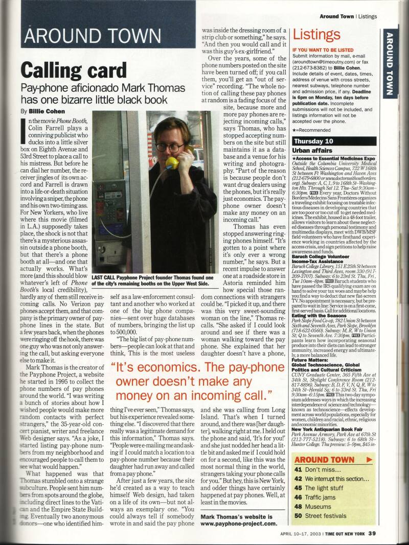 Time Out NY. April 10-17, 2003.